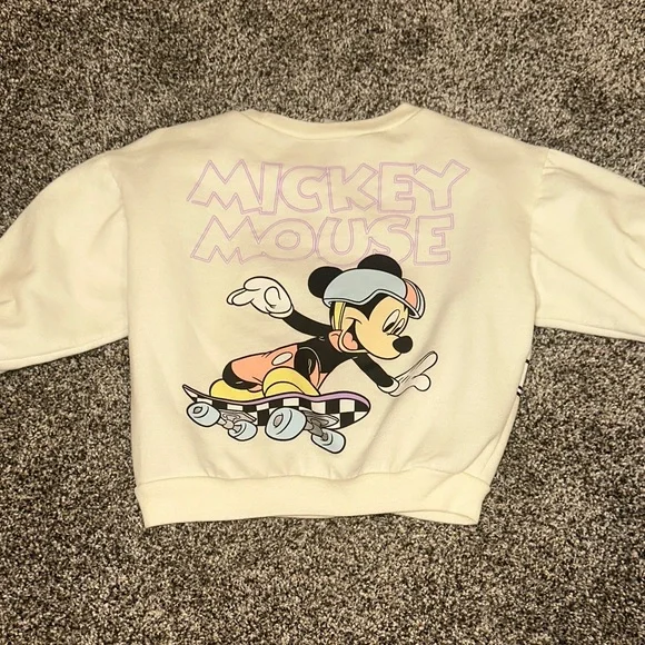 5/$15 Disney Cream Mickey Mouse Kids Hoodie - Picture 2 of 2